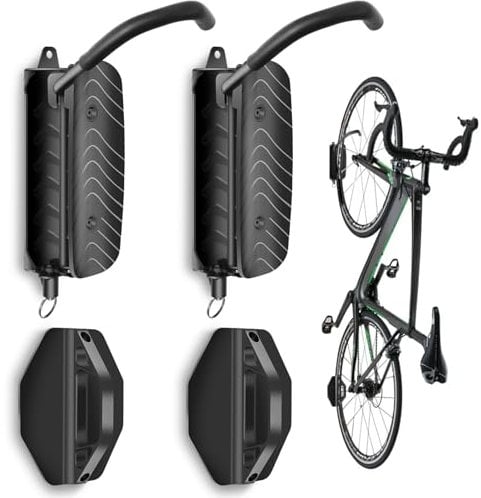 Schwenkbare Wandhalterung Fahrrad, Fahrradständer Wand, Fahrradhaken für Garage, Fahrradhalter, Wandhalterung, platzsparend, Mountainbike-Wandhalterung, hält bis zu 30 kg (2 Pack)