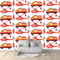 Fototapete Rotes Feuerwehrauto und Hubschrauber Vlies Fototapete -Wanddeko, Wandbild, Wandtapete - UV-Beständig Wanddekoration - 150 x 105 cm Hohe Auflösung Tapete Wohnzimmer Schlafzimmer