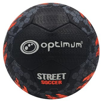 OPTIMUM Street-Fußball, Schwarz/Orange, Größe 4
