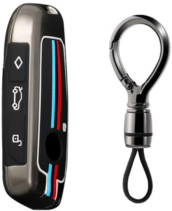 Ysbxitu Smart Schlüsselhülle schlüsselbox Cover Schlüsselbund kompatibel mit BMW 2023 ix X1 I7 ix1 x7 U11 x6 XM Active Tourer Smartkey Autoschlüssel Case Abdeckung Car Keychain Tuning A Schwarz