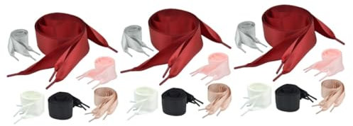 VALICLUD 18pares Cordones De Satén Para Zapatillas Elegantes Burdeos Perfectos Para Mujeres y Niñas Para Un Toque Chic Tus Zapatos
