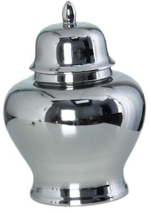 Folpus Pot à Gingembre en Porcelaine, Vase à Fleurs en céramique, décoration d'intérieur, Pot de Rangement décoratif pour Chambre à Coucher, entrée, Salon, Argent