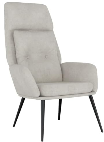 vidaXL Relaxsessel Fernsehsessel TV Sessel Polsterstuhl Relaxstuhl Armsessel Polstersessel Lesesessel Wohnzimmer Hellgrau Wildleder-Optik