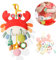 Jouet Poussette Bebe Avec Fonction D'Extraction Pour Les BéBéS De 0 36 Mois, Jouet Bebe De PréHension En Forme De Crabe Jouets Pour BéBéS Avec Miroir Et Son, Jouets Suspendus En Peluche Pour BéBé