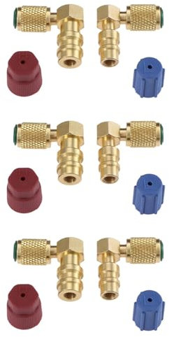 CENMEN 3X R12 auf R134 ein Hoch/Niedrig AC Passend Port NachrüSt Adapter, Schnell Kupplungs Ventil A/C 90 Grad Passend