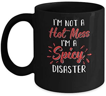 Kaffeebecher Ich Bin Kein Heißes Durcheinander, Ich Bin Eine Würzige Katastrophe Weihnachtstasse Retro Kaffeetasse Premium Bürotasse Für Familie Arbeit Freunde 330Ml