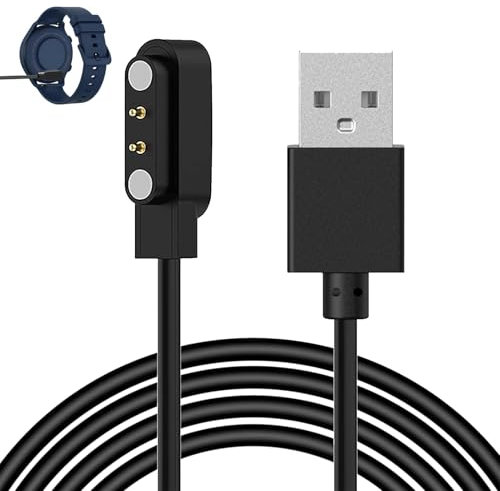 Huybaa Chargeur Montre Connectée, 2 Pins 4mm USB Câble de Chargement Magnétique, Câble de Recharge pour Montre Intelligente