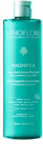 Sanoflore Aqua Magnifica, Lotion Anti-imperfections Bio pour Peau à mixtes à grasses, 400 ml