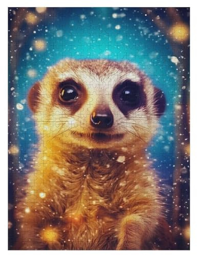Erdmännchen Holzpuzzle 500 Teile Klassische Puzzles Erwachsene Kinder Puzzle DIY Kit Holzspielzeug Einzigartiges Geschenk 55×41cm