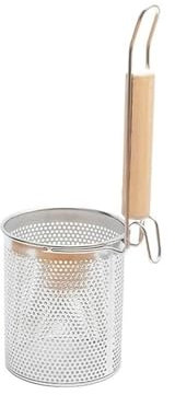 JYBNBBE Chip Serving Frying Baskets Food Strainers Frying Basket Stainless Steel With Handle Deep Frying Strainer Funnel Frying Pan Spoon Sieve Kitchen Supplies Crisper Basket (One Color Small)