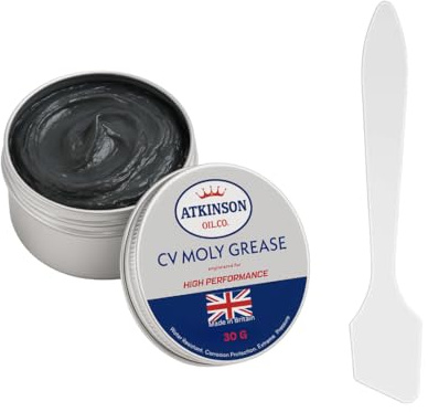 Atkinson Oil Co. CV Moly Grease - High Performance Molybdenum Disulphide CV Joint Grease - 30g Tube - Made in UK - Reduces Wear,
