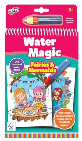 WATER MAGIC Feen & Meerjungfrauen Buch – Magisch thematisiertes Kinder‑Malbuch – Mit wiederverwendbaren Bildern – Versteckte Bilder mit dem Wasserstift enthüllen – Ab 3 Jahren