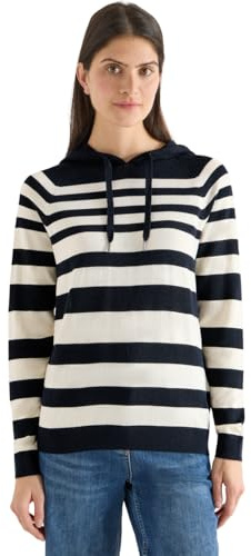 Cecil Damen Gestreifter Struktur-Hoodie