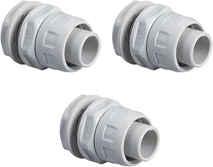 Set 3 pezzi - Raccordo Stagno Scatola Guaina 16mm IP65 M25x1.5 Girevole Autoestinguente Professionale - Grigio