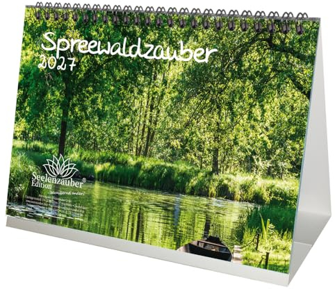 Spreewaldzauber DIN A5 Tischkalender für 2027 Urlaub Wald Gurke Spree- Seelenzauber