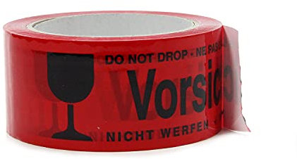 Soennecken 1554064 Signalklebeband Text des Aufdrucks: Vorsicht Glas (L x B) 60m x 50mm PP 66m, 5 Stück