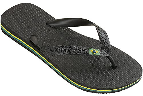 Havaianas Unisex Brasil Flip Flops, Schwarz 01, 43/44 EU