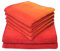 Dyckhoff 6-TLG Frottier Handtücher Set COLORI mit Aufhängeschlaufe 100% Baumwolle 450 g/m² BIO GOTS OEKO-Tex zertifiziert weich saugstark 2x Duschtuch 70x140 cm 4x Handtuch 50x100 cm rot 0768596500