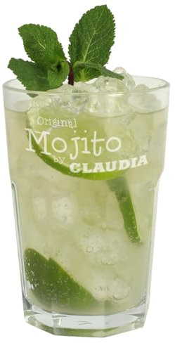 Herz & Heim® Mojito Glas mit Gravur des eigenen Namens Gratis
