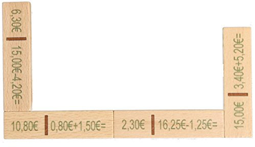 Lernspielzeug Rechendomino Euro BxHxT 20x16,5x3cm NEU Spielzeug Lernen Rechnen Schule Mathematik Zählen Hausaufgaben Strategiespiel Holzspiel Spielsortiment Holz Seiffen Erzgebirge Holzg