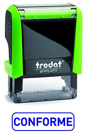 Trodat 4911 Printy Stempel Handelsformel mit Text, selbstfärbend, Größe der Textplatte: 37 x 14 mm, blau