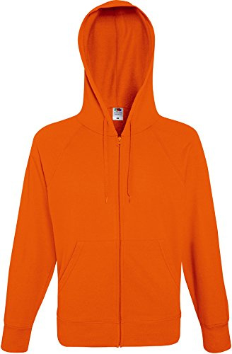 Fruit of the Loom: Lightweight Hooded Sweat Jacket 62-144-0, Größe:S;Farbe:Orange