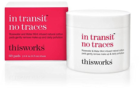 This Works In Transit No Traces: Rosewater & Mint Infused Facial Cleansing Pads Gently Removes Make-Up and Dirt, 60 Pads