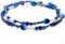 Perlenkette Achat Blautöne Edelstein Kette Halskette 105 cm