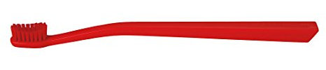 SWISSDENT PROFI COLOURS Zahnbürste Single, red&red mit medium soften Borsten in patentierter Löffelform, zum Reinigen schwieriger Stellen