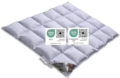 Vitaschlaf® TESTSIEGER Wild Moscovy® W6 EXTRA WARM Premium Daunendecke Daunenbett Made in Germany Since 1947 Made in Germany Since 1947 (200 x 200 cm)