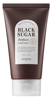SKIN FOOD since 1957 Perfekter Peelingschaum mit schwarzem Zucker 180g - Entgiftendes Porenpeeling & Peeling Weicher & reichhaltiger Schaumreiniger für das Gesicht, entfernt abgestorbene Hautzellen