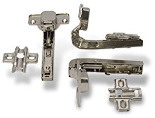 4x Scharnier mit Dämpfer Topfband Topfbänder Clip 90° + Schrauben