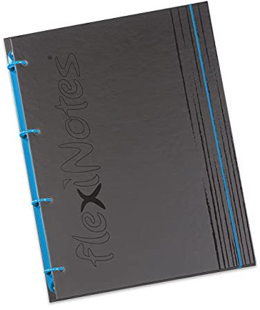 flexiNotes NOTIZBUCH A5, Typ: fN Black, Himmelblau, 75 Blatt kariert - Ring S
