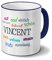 printplanet Tasse mit Namen Vincent - Positive Eigenschaften von Vincent - Namenstasse, Kaffeebecher, Mug, Becher, Kaffeetasse - Farbe Blau