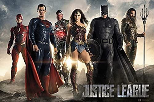 Grupo Erik DC Comics Poster - Justice League Poster Figuren - Kunstdruck - Deko Wohnzimmer oder Deko Schlafzimmer - Deko Zimmer - Größe : 61 x 91 - Offizielle Lizenz