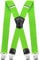 Decalen Hosenträger für Herren Breit 4 cm mit sehr Starken 4 Metall Clip Lang Einheitsgröße für Männer und Damen Einstellbar und Elastisch X Style (Grünes Neon)