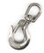 Gancio di sollevamento a moschettone in acciaio inox 304 con occhiello girevole e chiusura di sicurezza, ideale per lavori con sartiame, in cantieri e come accessorio di sicurezza, 1000 kg., 1