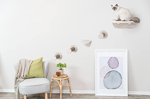 TRIXIE Katzen-Plattform-Set zur Wandmontage | Braun | 2 Plattformen | Kratzbaum | Katzenmöbel