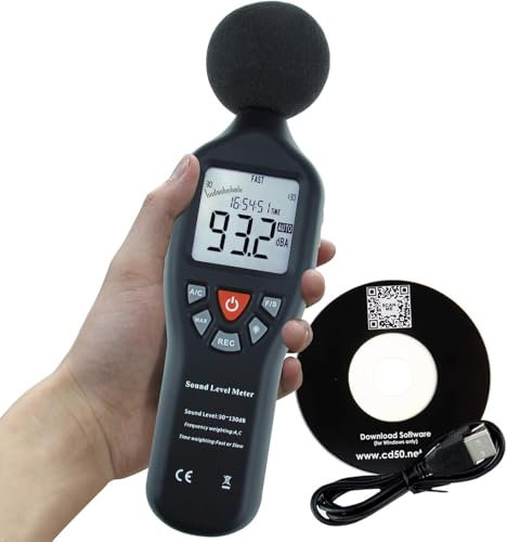 Instrument Kompakt Fachmann Digital Klang Niveau Meter Dezibel mit Hintergrundbeleuchtetes Anzeige Hoch Richtigkeit Messung 30dB-130dB mit Daten Aufzeichnung Funktion
