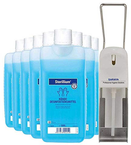 10x 1000 ml Sterillium + 1x Desinfektionsmittel Spender MDS-1000A, Hand Hände Desinfektion SET