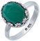 mantraroma Damen Ring 925 Silber grünen Onyx Edelstein grün dezent verspielt
