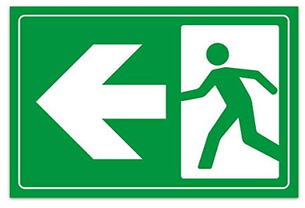 Aluverbund Hinweis Schild 30x20cm Wetterfest Kratzfest Rostfrei UV beständig - Notausgang links