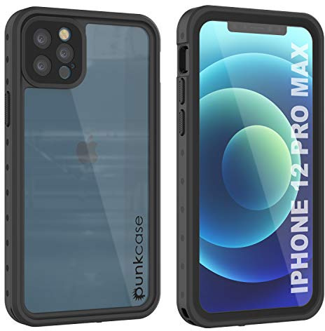 PunkCase Entworfen für iPhone 12 Pro Max, wasserdichte Hülle [StudStar-Serie] [Slim Fit] [IP68 Zertifiziert] [schmutzdicht] [schneefest] 360° Ganzkörper-Schutzhülle für iPhone 12 Pro Max (6,7 Zoll)