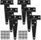 Chstarina 6 Piezas 100mm Bisagras en T Negro, 4 Pulgadas Bisagras en T Galvanizadas para Puertas, Bisagras Resistentes para Puerta de Granero, Puerta de Cobertizo, Negro