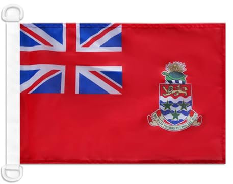 BANDERA NAUTICA PABELLÓN CIVIL ISLAS CAIMÁN 45x30cm - Pabellón de conveniencia CAIMANÉS - PABELLÓN NACIONAL 30 x 45 cm anillos - AZ FLAG