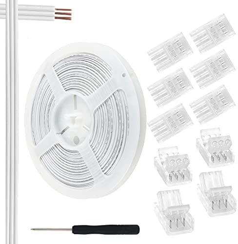 Aroidful 10er-Pack 3-polige LED-Lichtleistenstecker (10 mm) mit 10 m Verlängerungskabel - Zubehör für WS2811/WS2812B LED-Lichtleisten