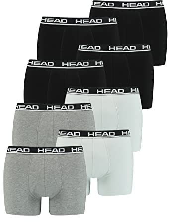 HEAD 8 er Pack Herren Boxer Boxershorts Basic Pant Unterwäsche, Farbe:Black/Grey Combo, Bekleidungsgröße:XL