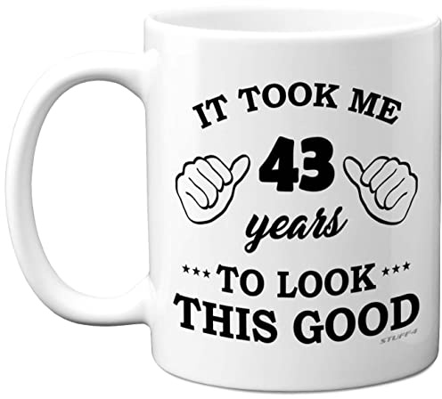Stuff4 43rd Birthday Gifts for Women and Men, Birthday Mug for 43 Year Old | 11oz Ceramic Dishwasher Safe, His or Her Special Day, Made in The UK