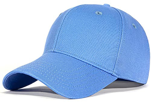 Bakicey Baseball Cap Unisex Outdoor Baseball Cap Kappe Baumwolle Baseball Mützen Erwachsenen Casual Reine Farbe Baseboard Baseballkappe Verstellbar Baseball Cap Kappe Damen Herren (Denim Blau)
