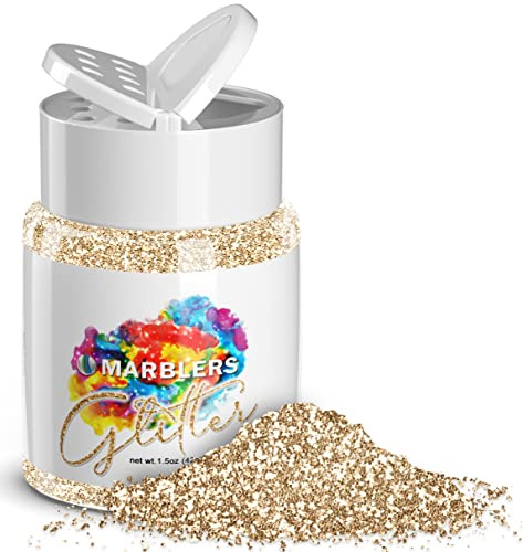 MARBLERS Twinkle Glitter [Silk Beige] 1.5oz (42g) | Fine | Non-Toxic, Vegan, Cruelty-Free | Face, Body, Eyeshadow, Hair, Festival, Party Makeup | Nail Art, Polish | Resin, Tumbler, Slime, Craft
